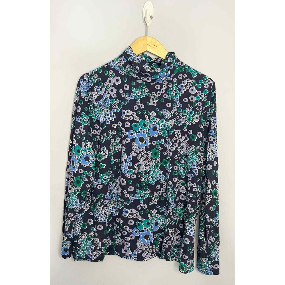 J. Crew Tissue Turtleneck in Navy Floral